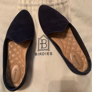VGUC Birdies Heron flat in navy suede. Size 9.